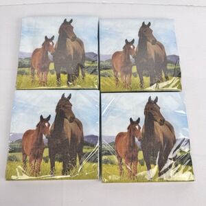 Horse & Pony Country Birthday Party Paper Luncheon/ Dinner Napkins NOS 4 Packs